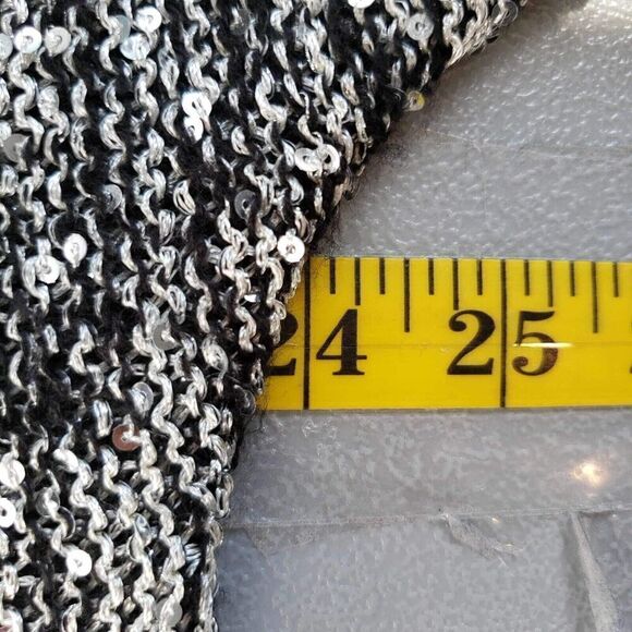 Chicos Sweater Womens Size 3 US XL Black Gray Sparkle Metallic Pullover - Picture 7 of 9